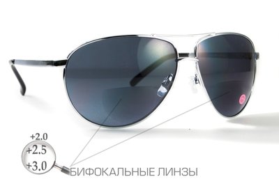 Біфокальні окуляри Global Vision Aviator Bifocal (+3.0) (gray) сірі 1АВИБИФ-Д3.0 фото