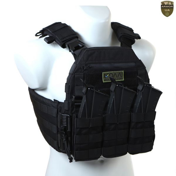 Плитоноска МІЦЬ 2.0 з функцією швидкого скидання Чорна (PLATE CARRIER) ARMORUA PL-022 PL-022 фото