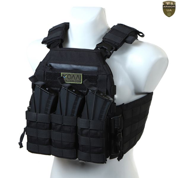 Плитоноска МІЦЬ 2.0 з функцією швидкого скидання Чорна (PLATE CARRIER) ARMORUA PL-022 PL-022 фото