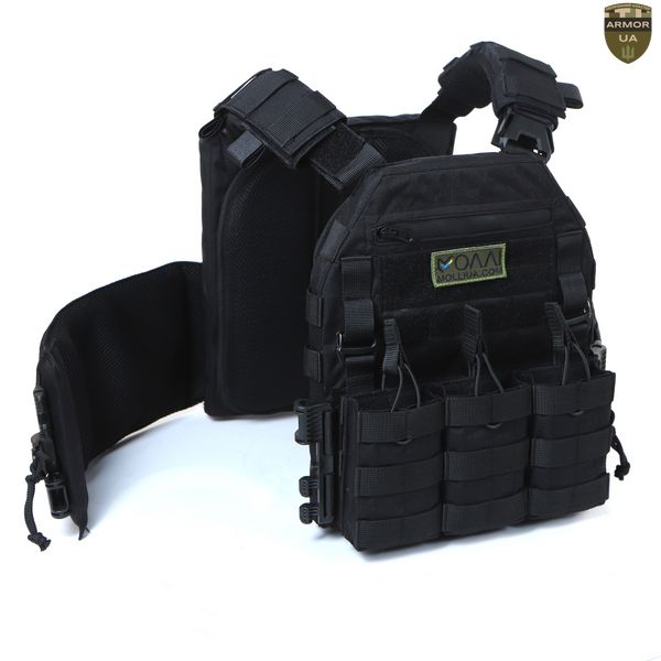 Плитоноска МІЦЬ 2.0 з функцією швидкого скидання Чорна (PLATE CARRIER) ARMORUA PL-022 PL-022 фото