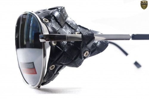 Окуляри-авіатори Global Vision Aviator-5 (silver mirror) дзеркальні сірі зі знімним ущільнювачем 1АВИА5-70 фото