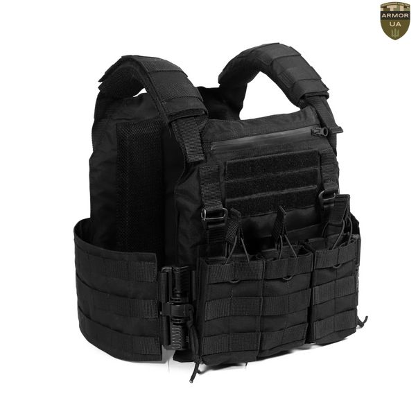 Плитоноска зі швидким скиданням чорна (PLATE CARRIER) ARMORUA PL-012 PL-012 фото