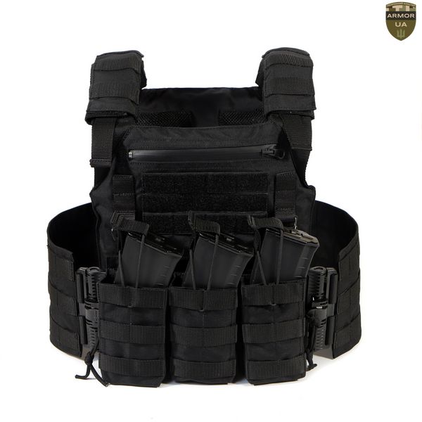 Плитоноска зі швидким скиданням чорна (PLATE CARRIER) ARMORUA PL-012 PL-012 фото